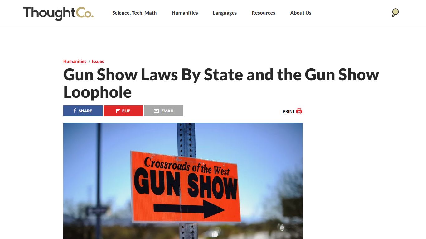 Gun Show Laws By State and the Gun Show Loophole - ThoughtCo